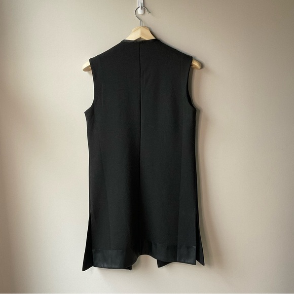 Charlie Paige Long Faux Leather Trimmed Vest Small - Picture 2 of 4